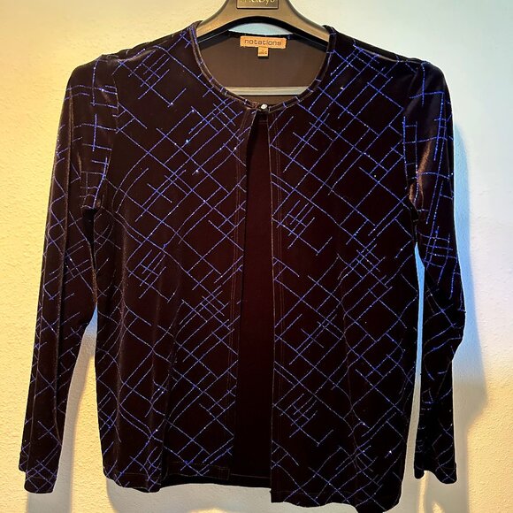 Velvet jacket, tank, and pants set, size L - Picture 1 of 4